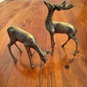 Elegant Brass Deer Figurines
